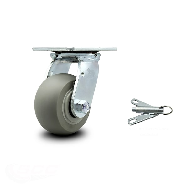 4 Inch Thermoplastic Rubber Swivel Caster with Ball Bearing and Swivel Lock SCC